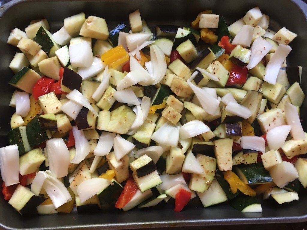 légumes grillés dans la lèchefrite